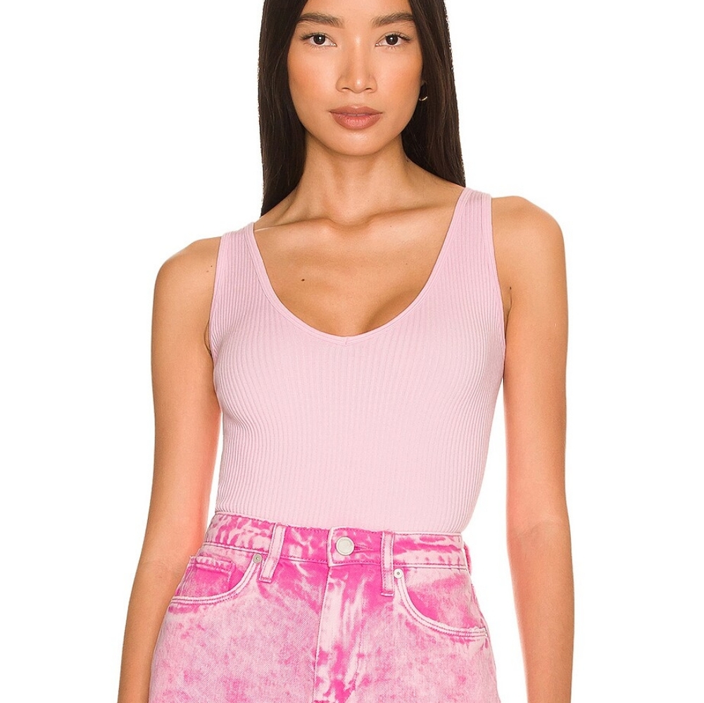 Free People Solid Rib Brami in Pink Sky
